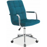Krzesło biurowe welurowe Q-022 Velvet turkusowe marki Signal