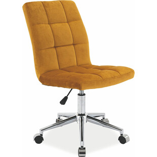 Krzesło biurowe welurowe Q-020 Velvet żółte marki Signal