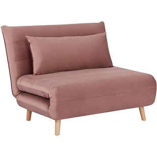Fotel welurowy rozkładany Spike Velvet różowy/buk marki Signal