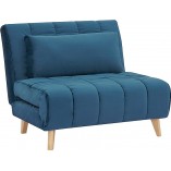 Fotel skandynawski rozkładany z poduszką Billy niebieski marki Signal