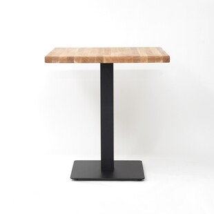 Stół drewniany kwadratowy na jednej nodze Puro 80x80 dąb naturalny/czarny marki Signal