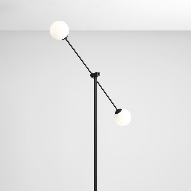 Lampa podłogowa szklane kule Ohio Black biało-czarna marki Aldex