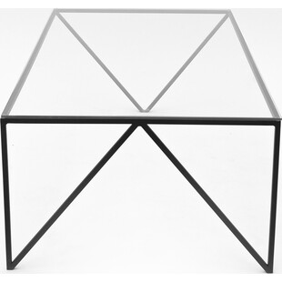 Designerski Stolik szklany industrialny Object037 90x54 przezroczysto-czarny