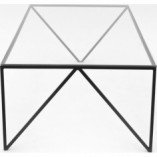 Designerski Stolik szklany industrialny Object037 90x54 przezroczysto-czarny