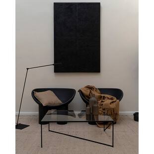 Designerski Stolik szklany industrialny Object037 90x60 przezroczysto-czarny