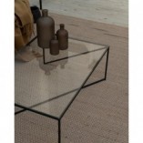 Designerski Stolik szklany industrialny Object037 90x60 przezroczysto-czarny