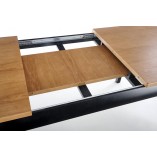 Stół rozkładany z ozdobnymi nogami Windsor 160x90 ciemny dąb/czarny marki Halmar