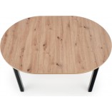 Stół okrągły rozkładany loft Ringo 102 dąb aristan/czarny marki Halmar