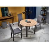 Stół okrągły rozkładany loft Ringo 102 dąb aristan/czarny marki Halmar