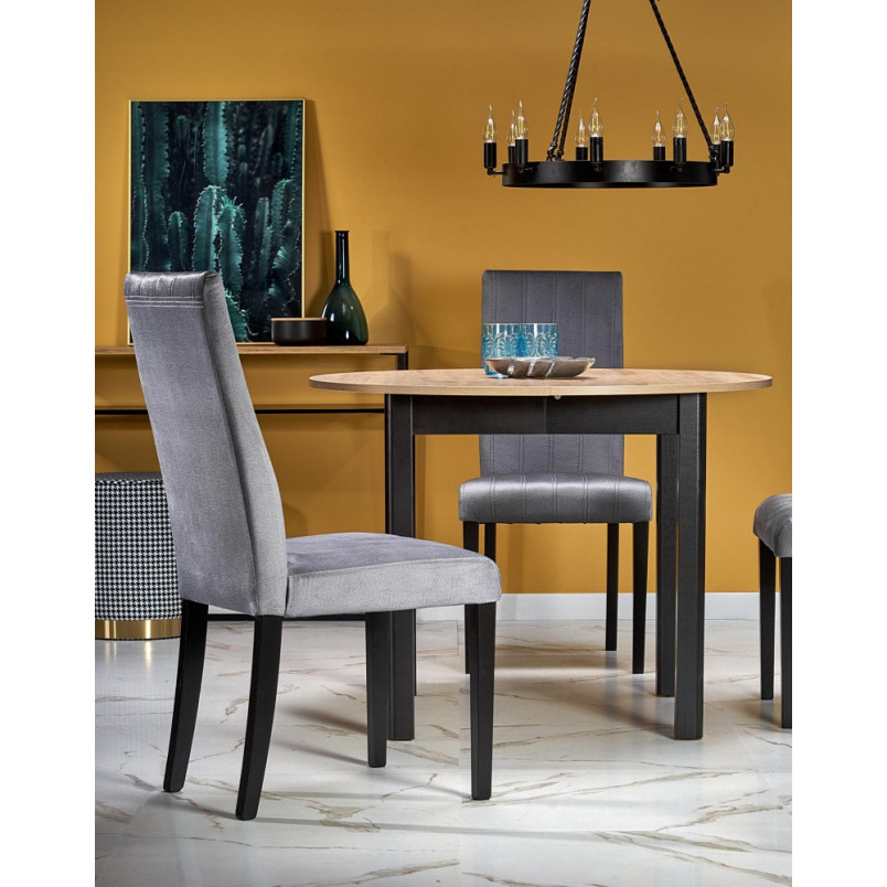 Stół okrągły rozkładany loft Ringo 102 dąb aristan/czarny marki Halmar