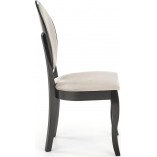 Kolonialne krzesło drewniane tapicerowane Velo czarny/beżowy marki Halmar