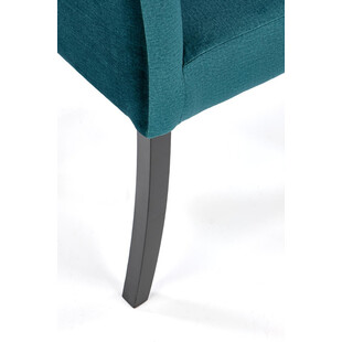 Klasyczne krzesło welurowe z drewnianymi nogami Clarion II czarny/ciemny zielony