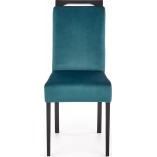 Klasyczne krzesło welurowe z drewnianymi nogami Clarion II czarny/ciemny zielony