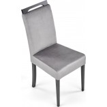 Klasyczne krzesło welurowe z drewnianymi nogami Clarion II czarny/popiel marki Halmar
