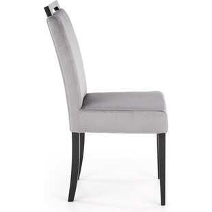 Klasyczne krzesło welurowe z drewnianymi nogami Clarion II czarny/popiel marki Halmar