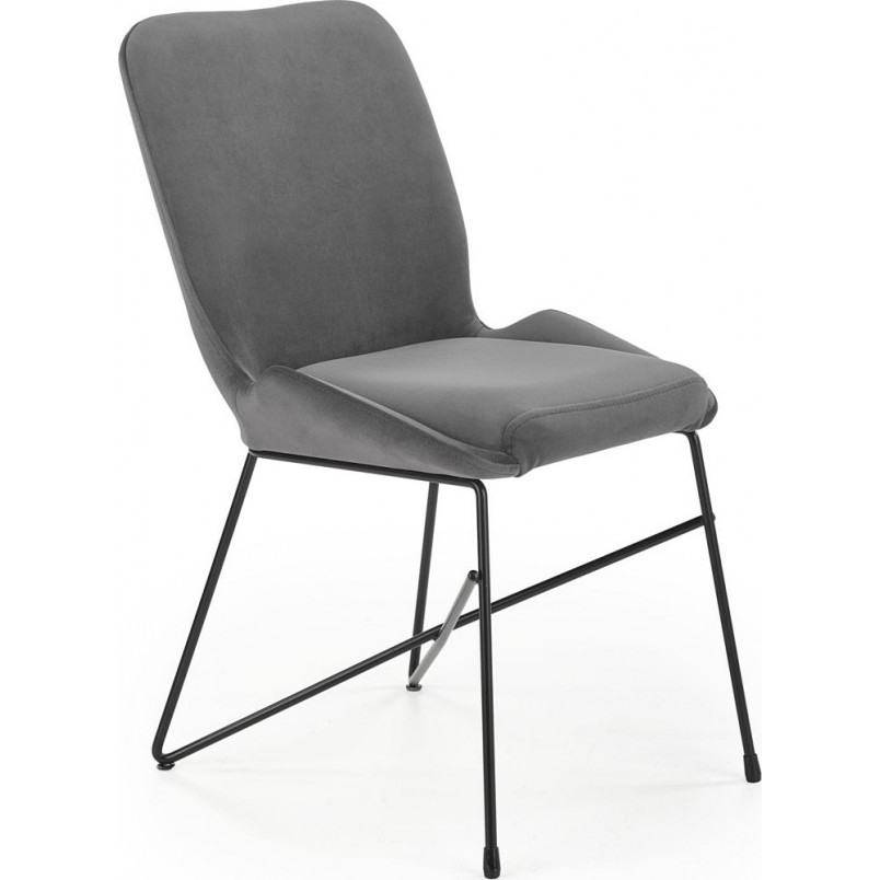 Krzesło welurowe nowoczesne do jadalni K454 szare marki Halmar