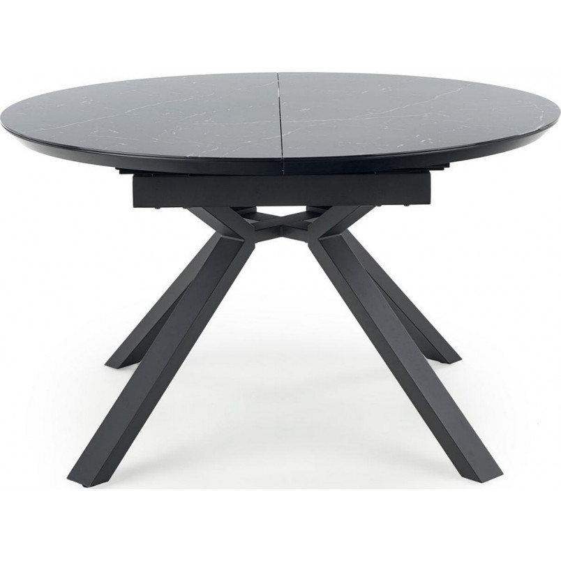 Stół okrągły rozkładany Vertigo 130 czarny marmur/czarny marki Halmar
