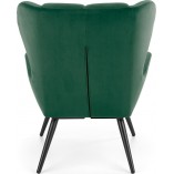 Nowoczesny fotel welurowy pikowany Tyrion Velvet zielony marki Halmar