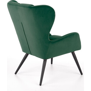 Nowoczesny fotel welurowy pikowany Tyrion Velvet zielony marki Halmar