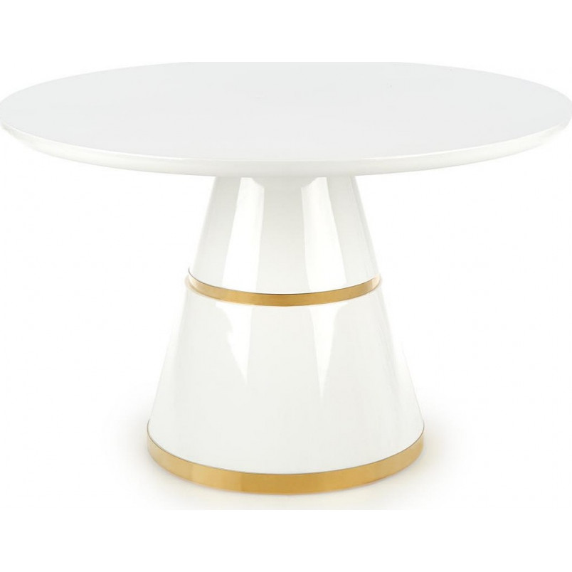 Stół okrągły w stylu glamour na biało-złotej podstawie Vegas 120 marki Halmar