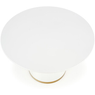 Stół okrągły w stylu glamour na biało-złotej podstawie Vegas 120 marki Halmar