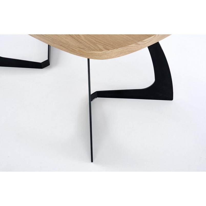 Stół rozkładany loft Veldon 160x90 dąb naturalny/czarny marki Halmar