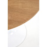 Dębowy stół okrągły na białej nodze w stylu skandynawskim Sting 80 marki Halmar