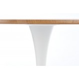 Dębowy stół okrągły na białej nodze w stylu skandynawskim Sting 80 marki Halmar
