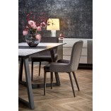 Stół rozkładany ze szklanym blatem Tiziano 160x90 szary marki Halmar