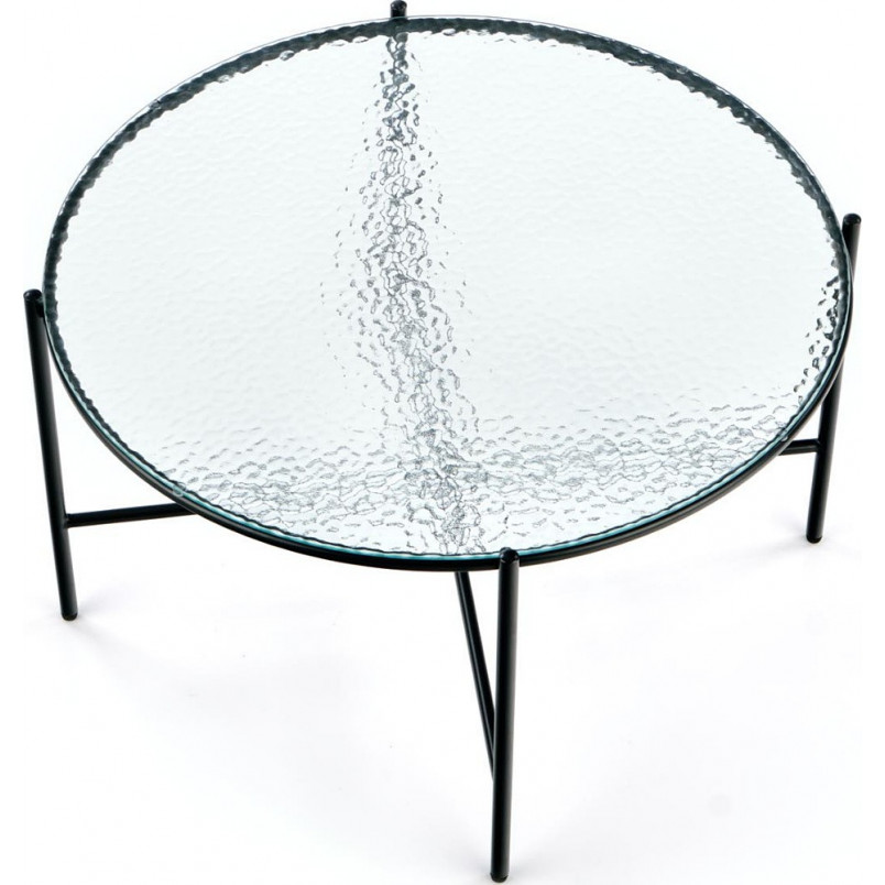 Stolik szklany okrągły do salonu Rosalia 70 przezroczysty/czarny marki Halmar