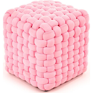 Pufa pleciona kwadratowa dla dzieci Rubik jasny różowy marki Halmar