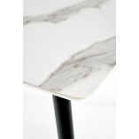 Stół szklany glamour Marco 120x70 biały marmur/czarny marki Halmar