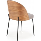 Krzesło tapicerowane z drewnianym oparciem K451 popielaty/jasny orzech marki Halmar