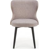 Krzesło tapicerowane z drewnianym oparciem K452 popielaty/dąb naturalny marki Halmar