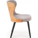 Krzesło tapicerowane z drewnianym oparciem K452 popielaty/dąb naturalny marki Halmar