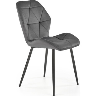 Nowoczesne krzesło welurowe pikowane K453 popielate marki Halmar