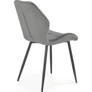 Nowoczesne krzesło welurowe pikowane K453 popielate marki Halmar