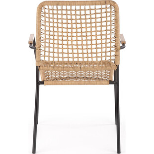 Krzesło rattanowe z podłokietnikami na taras K457 naturalne marki Halmar
