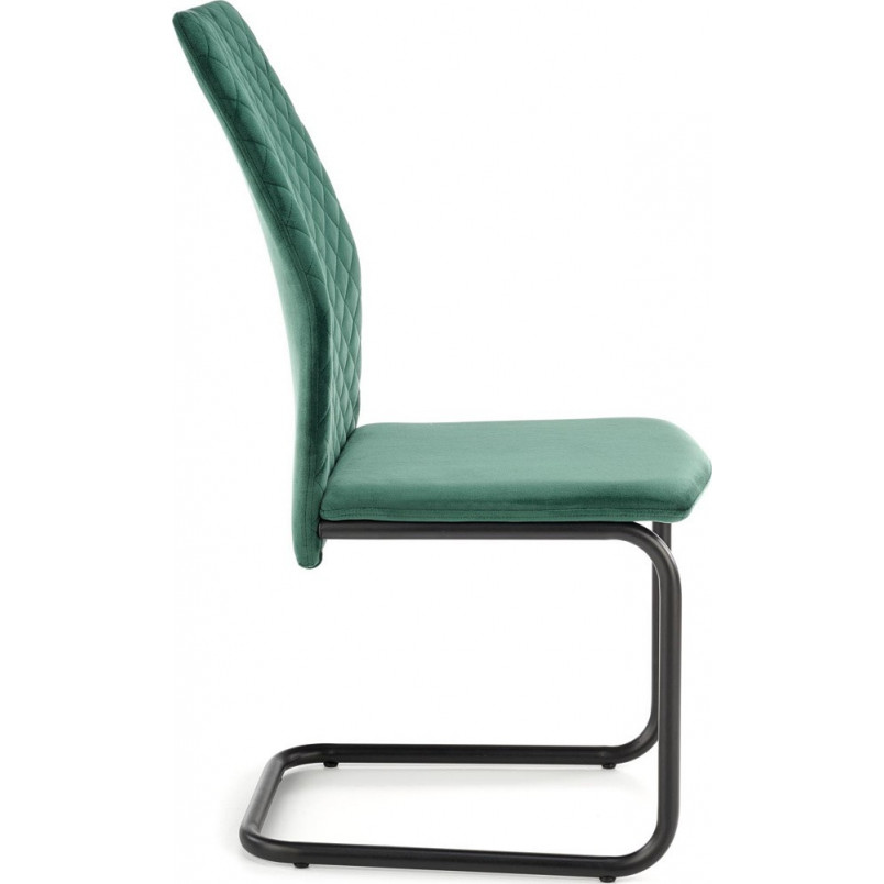 Nowoczesne krzesło welurowe na płozie K444 zielone marki Halmar