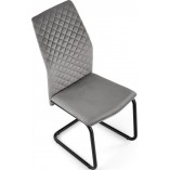Nowoczesne krzesło welurowe na płozie K444 szare marki Halmar