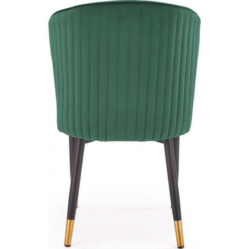 Krzesło welurowe ze złotymi nogami glamour K446 ciemno zielone marki Halmar