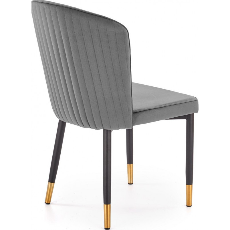Krzesło welurowe ze złotymi nogami glamour K446 popielate marki Halmar