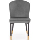 Krzesło welurowe ze złotymi nogami glamour K446 popielate marki Halmar