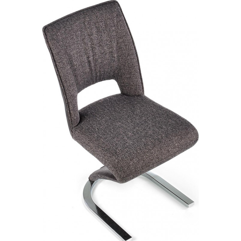 Krzesło tapicerowane nowoczesne na płozie K441 popielaty/czarny marki Halmar
