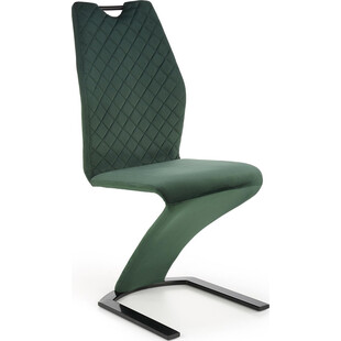 Krzesło welurowe nowoczesne na płozie K442 zielone marki Halmar