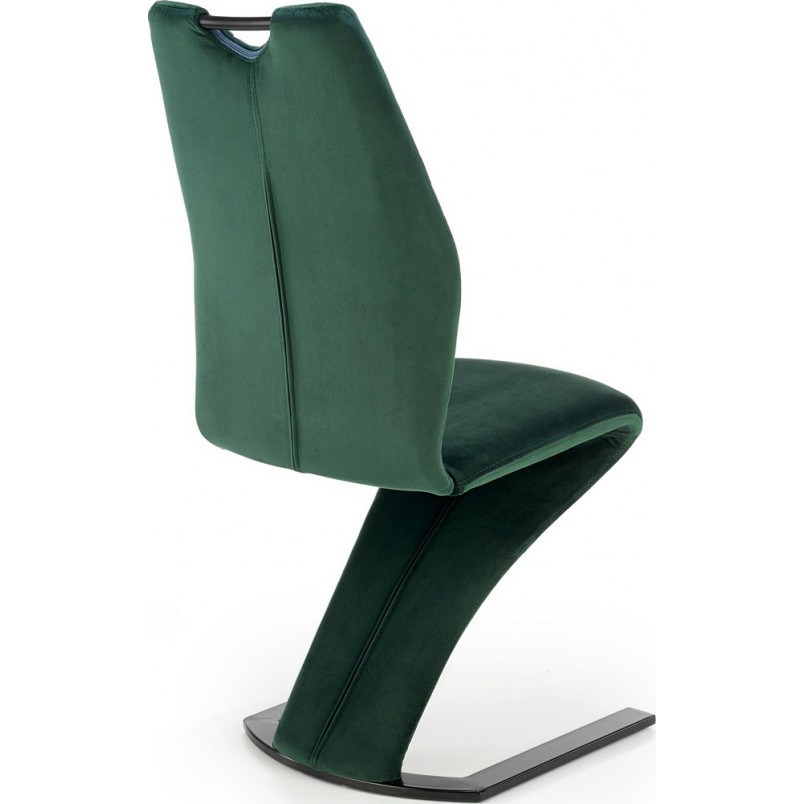 Krzesło welurowe nowoczesne na płozie K442 zielone marki Halmar