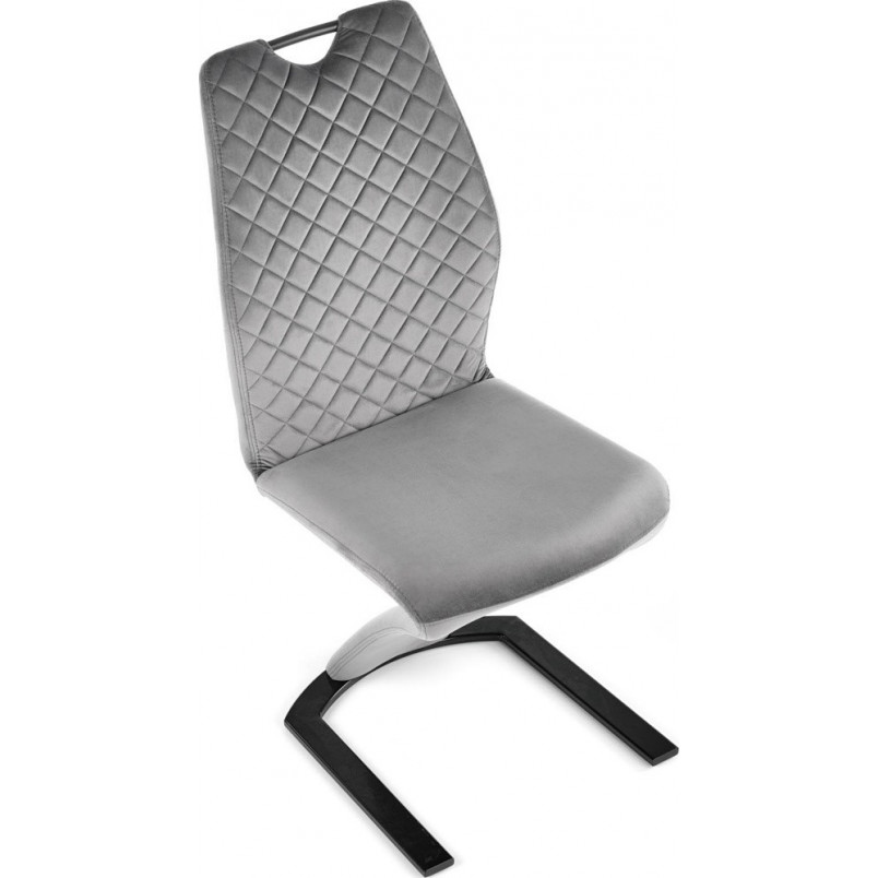 Krzesło welurowe nowoczesne na płozie K442 szare marki Halmar