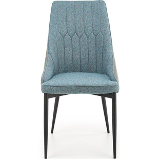 Krzesło tapicerowane pikowane K448 jasny popielaty/niebieski marki Halmar