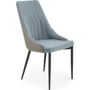 Krzesło tapicerowane pikowane K448 jasny popielaty/niebieski marki Halmar
