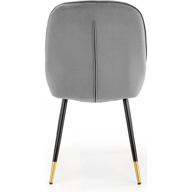 Krzesło welurowe glamour z pikowanym oparciem K437 szare marki Halmar